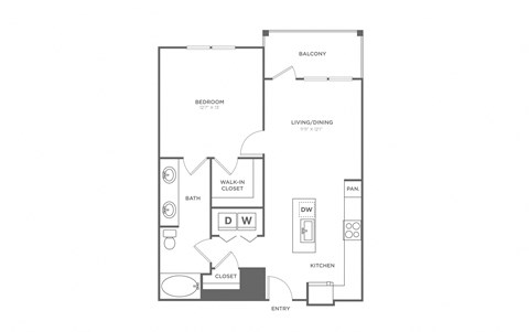 a floor plan of a house with a bedroom and a living room
